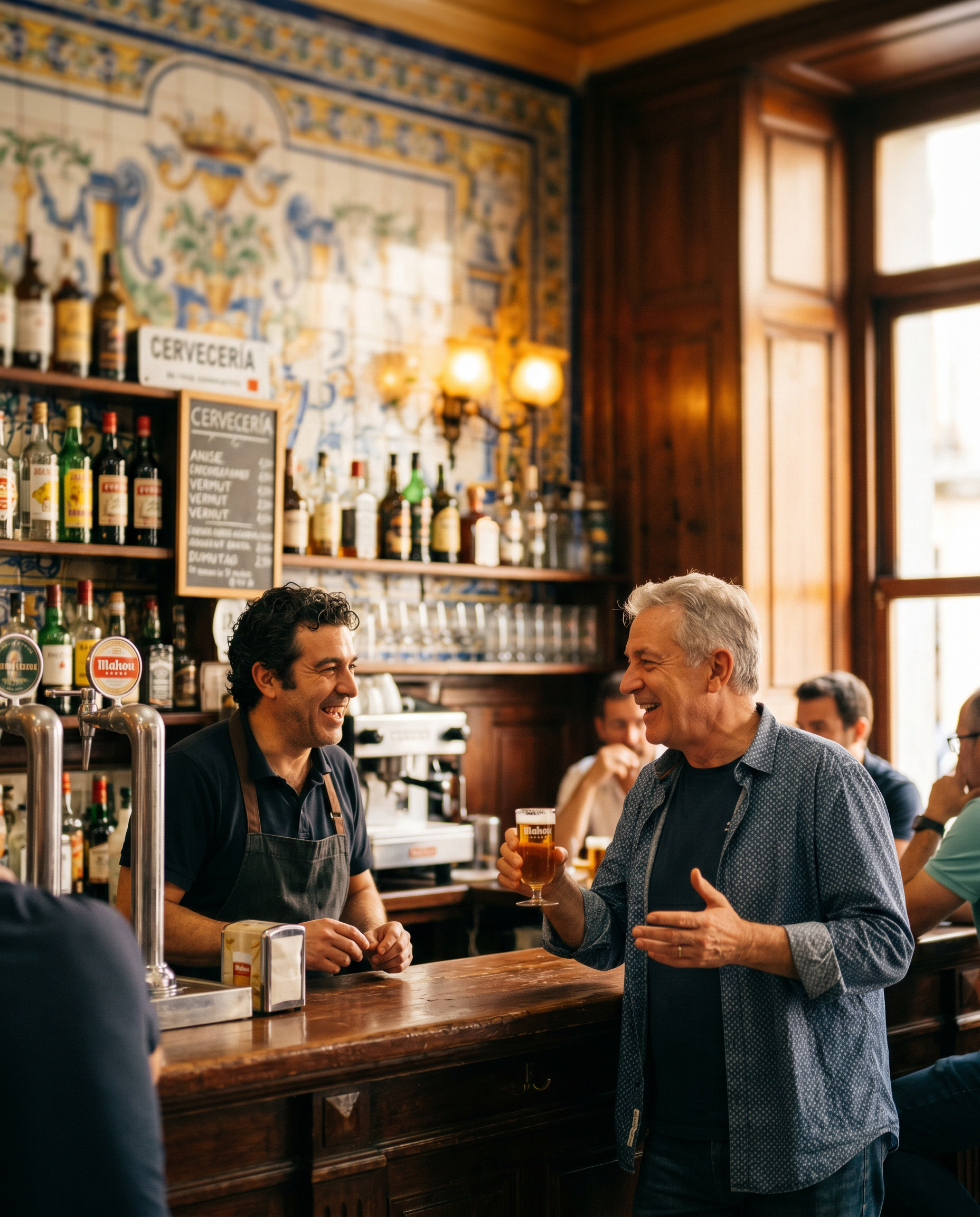 Conversation at a Madrid cervecería